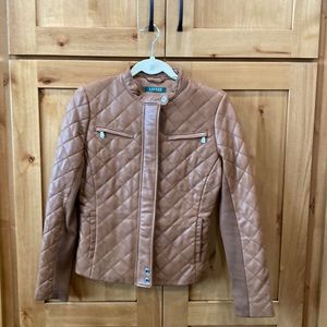Quilted leather Ralph Lauren motto jacket. Tags attached. Never worn.